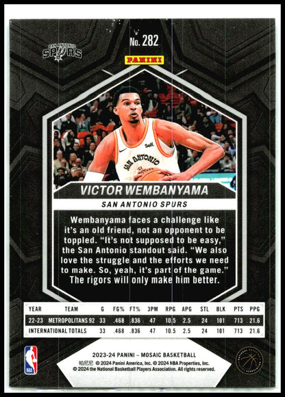 2023-24 Panini Mosaic #282 Victor Wembanyama San Antonio Spurs