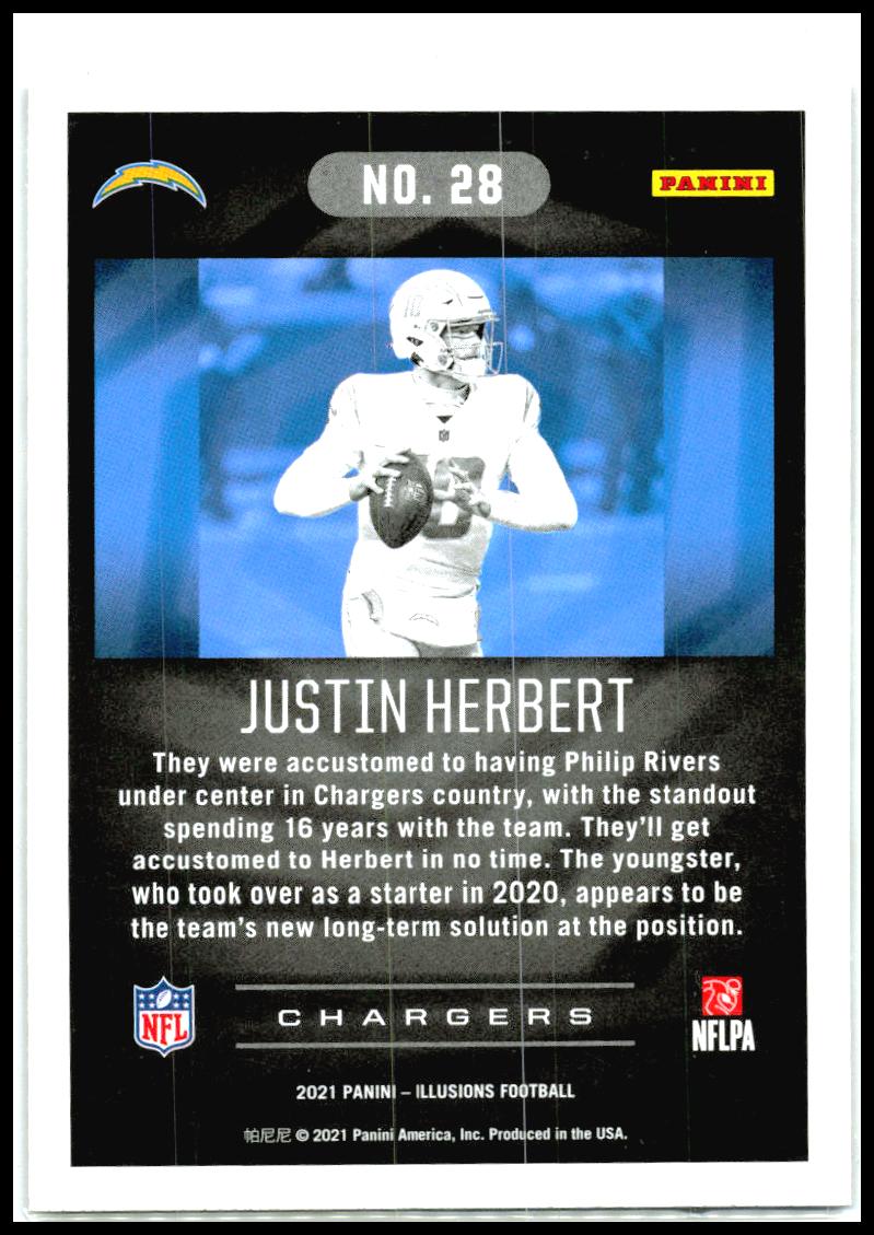 2021 Panini Illusions #28 Justin Herbert Los Angeles Chargers