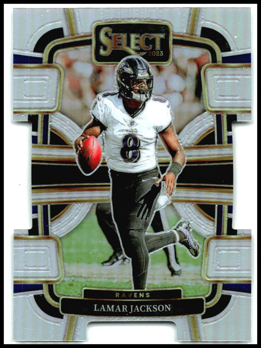 2023 Panini Select Silver Prizms Die Cuts #7 Lamar Jackson Baltimore Ravens