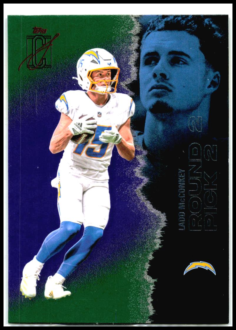2025 Topps Signature Class Green & Purple #81 Ladd McConkey Los Angeles Chargers