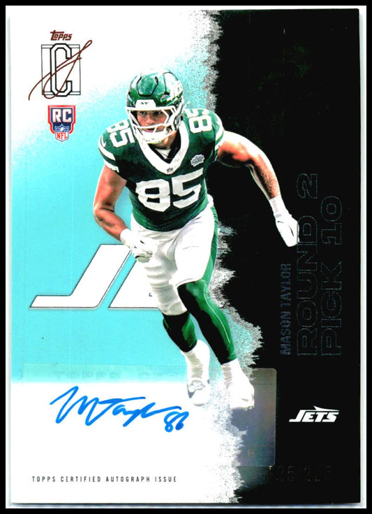 2025 Topps Signature Class Autographs Teal #142 Mason Taylor Rookie Auto Jets