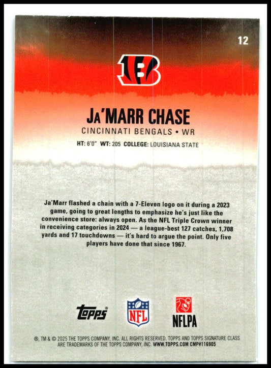 2025 Topps Signature Class Chrome Kaleidoscope Refractor #12 Ja'Marr Chase