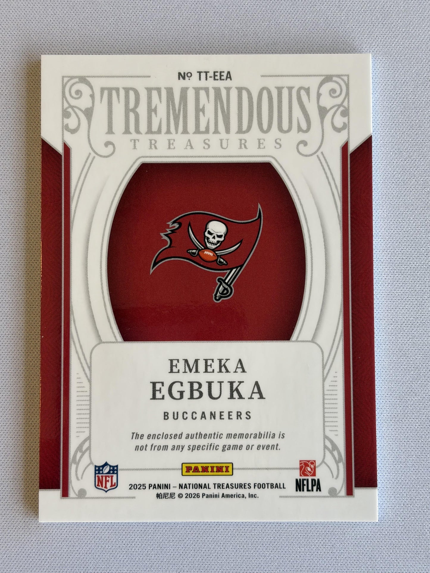 2025 National Treasures Tremendous Treasures #TT-EEA Emeka Egbuka Buccaneers