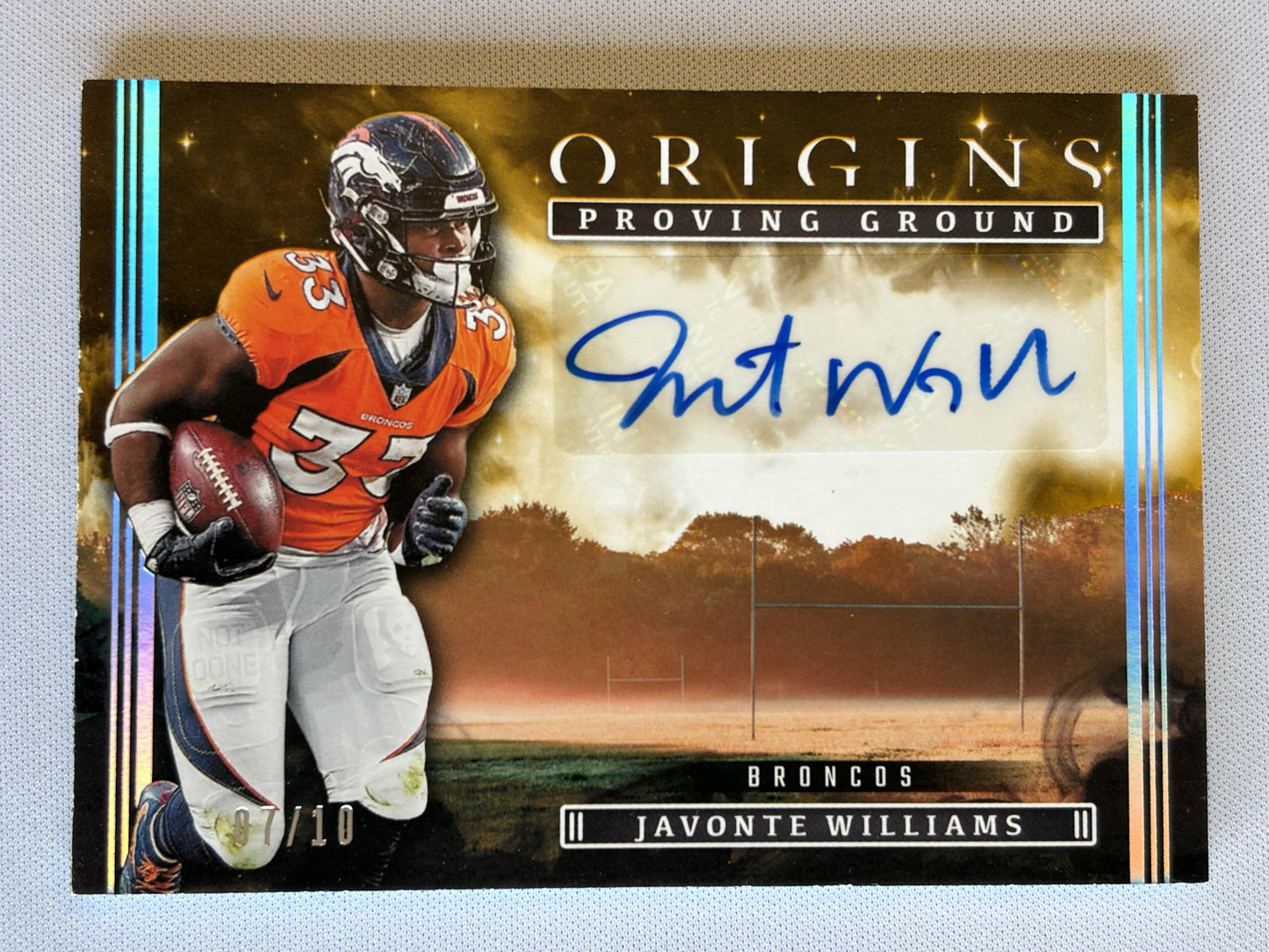 2022 Origins Proving Ground Sign #/10 #PG-JWI Javonte Williams Auto Broncos