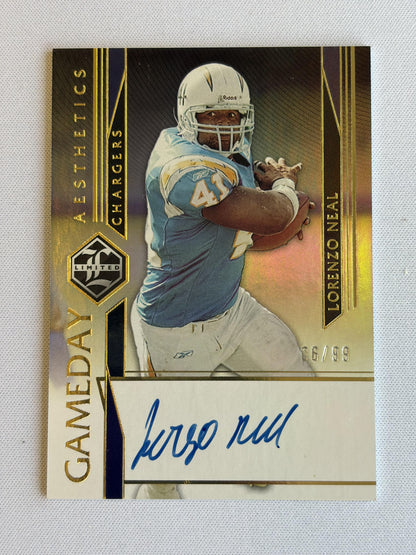2023 Panini Limited Gameday Aesthetics #GDA-LNE Lorenzo Neal Auto Chargers