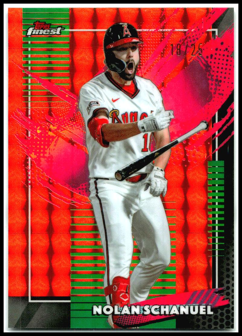 2026 Finest Orange Geometric Refractors #293 Nolan Schanuel Angels