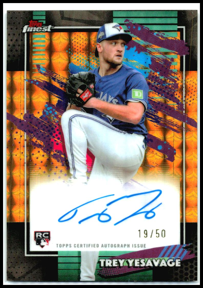 2026 Topps Finest Gold Geometric Refractor Auto #/50 #FAT-Y Trey Yesavage