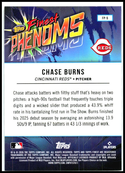 2026 Topps Finest Geometric Finest Phenoms #FP-5 Chase Burns