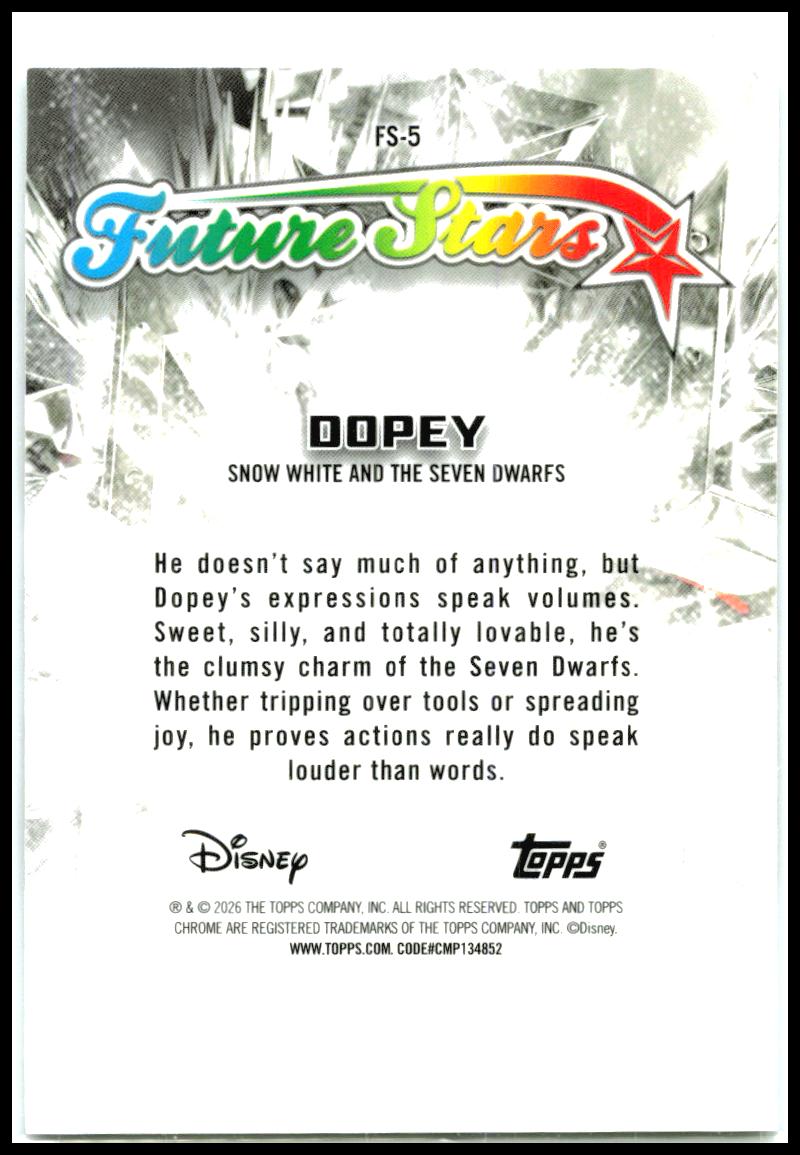 2026 Topps Chrome Disney Future Stars #FS-5 Dopey