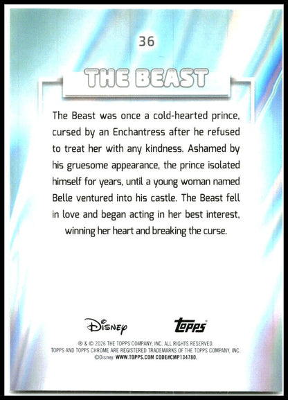 2026 Topps Chrome Disney Prism Refractor #36 The Beast