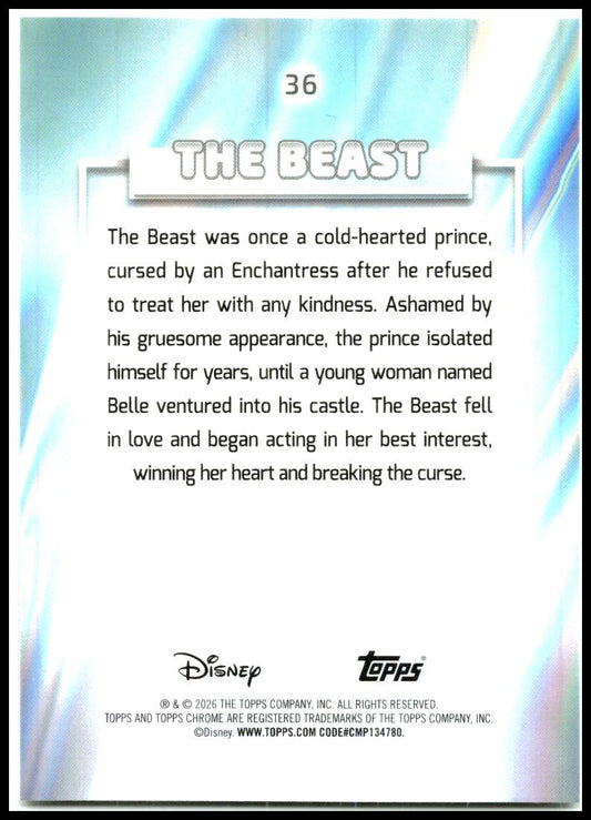 2026 Topps Chrome Disney Prism Refractor #36 The Beast