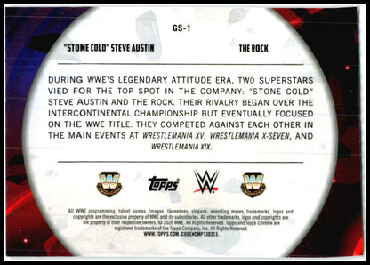 2026 Topps Chrome Cosmic WWE Galactic Showdown #GS-1 Austin / Rock