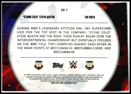 2026 Topps Chrome Cosmic WWE Galactic Showdown #GS-1 Austin / Rock