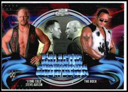 2026 Topps Chrome Cosmic WWE Galactic Showdown #GS-1 Austin / Rock