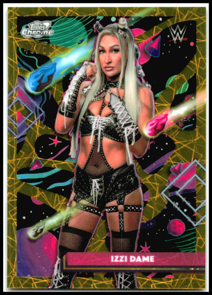 2026 Topps Chrome Cosmic WWE Gold Interstellar Refractor #41 Izzi Dame #/50
