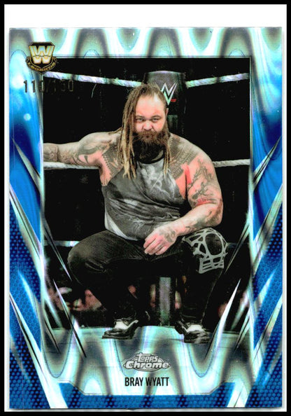 2026 Topps Chrome WWE Blue RayWave Refractor #76 Bray Wyatt #/150