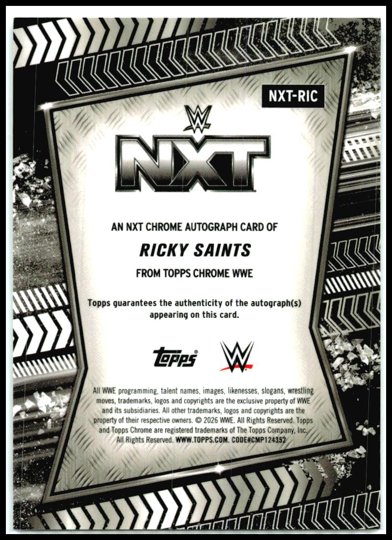 2026 Topps Chrome WWE NXT Autographs #NXT-RIC Ricky Saints Auto