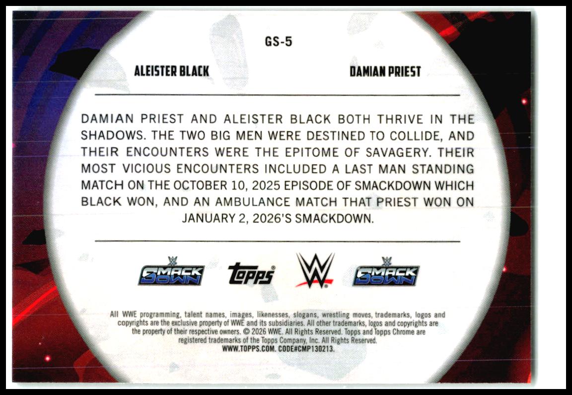2026 Chrome Cosmic WWE Galactic Showdown Blue Moon #GS-5 Black / Priest