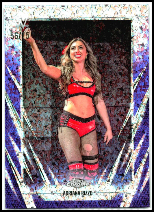 2026 Topps Chrome WWE Purple Mini-Diamonds Refractor #167 Adriana Rizzo #/75
