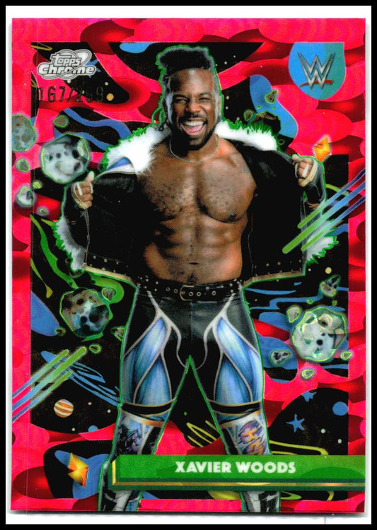 2026 Topps Chrome Cosmic WWE Magenta Cosmos Refractor #35 Xavier Woods #/299