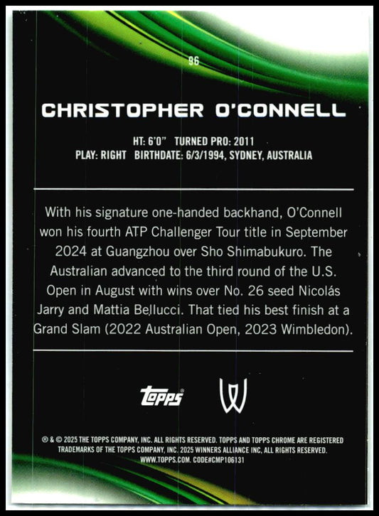 2025 Topps Chrome Green Refractor #96 Christopher O'Connell #/99