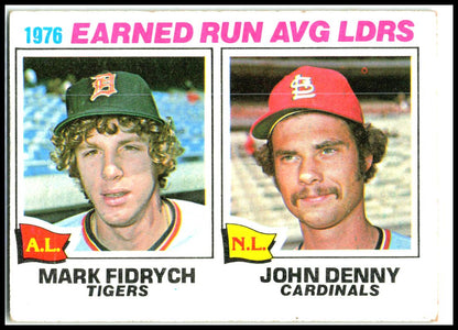 1977 Topps #7 1976 ERA Leaders Mark Fidrych / John Denny