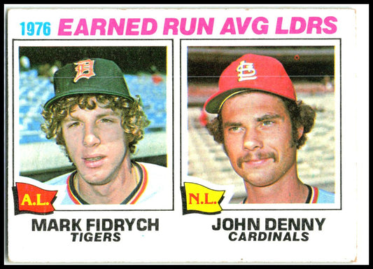 1977 Topps #7 1976 ERA Leaders Mark Fidrych / John Denny