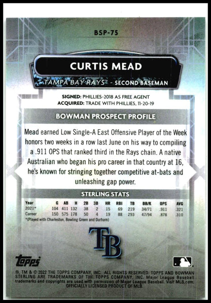 2022 Bowman Sterling Gold /50 #BSP-75 Curtis Mead