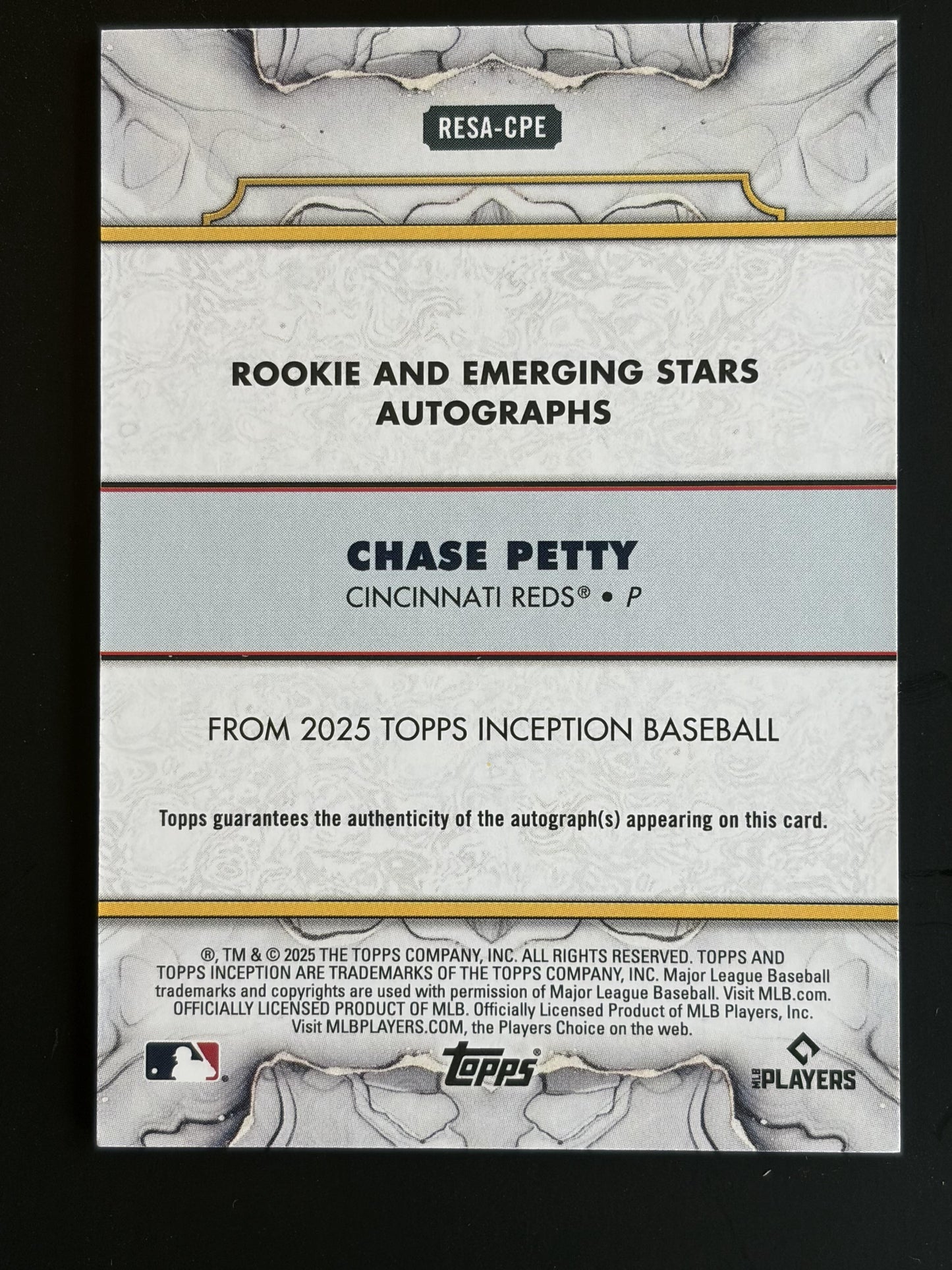 2025 Inception Green Auto /125 #RESA-CPE Chase Petty Auto Reds