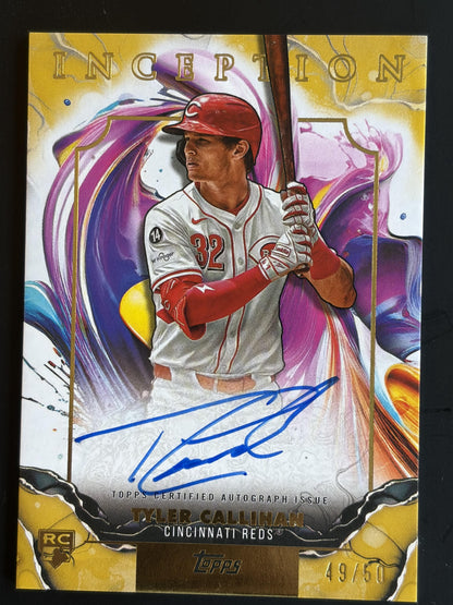 2025 Inception Gold Auto #/50 #RESA-TC Tyler Callihan Rookie Auto Reds