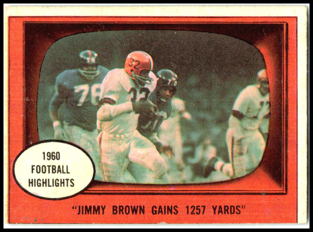 1961 Topps #77 Jimmy Brown Gains 1257 Yards Cleveland Browns