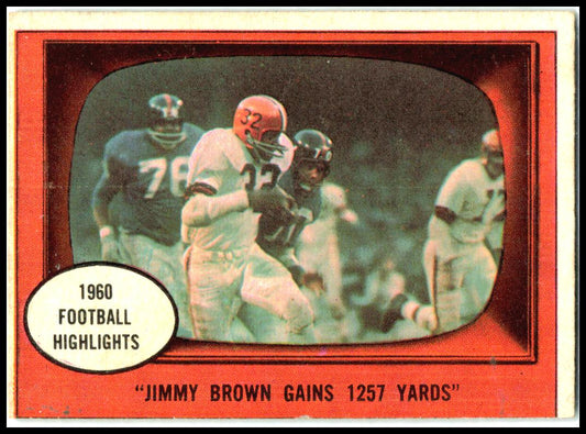 1961 Topps #77 Jimmy Brown Gains 1257 Yards Cleveland Browns