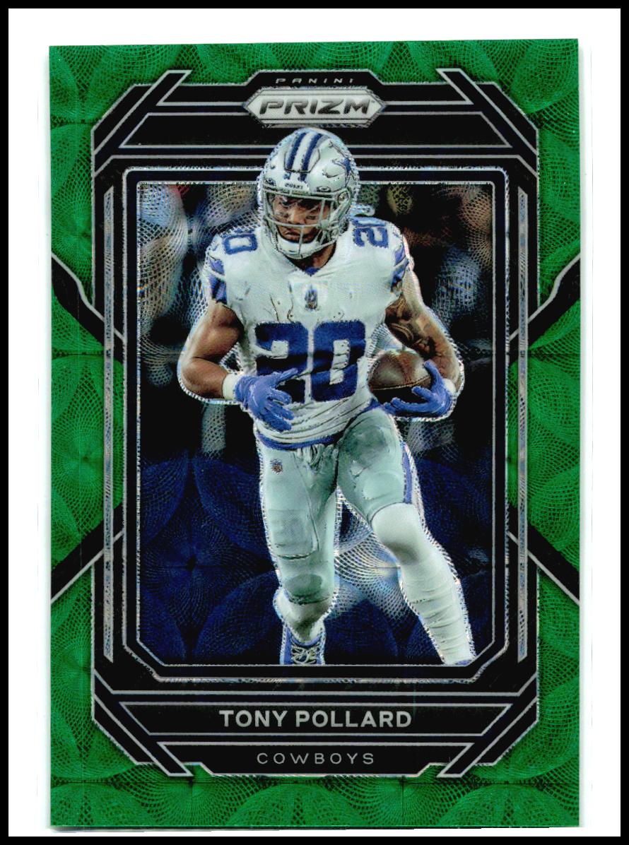 2022 Panini Prizm Green Scope #78 Tony Pollard #/75 Dallas Cowboys
