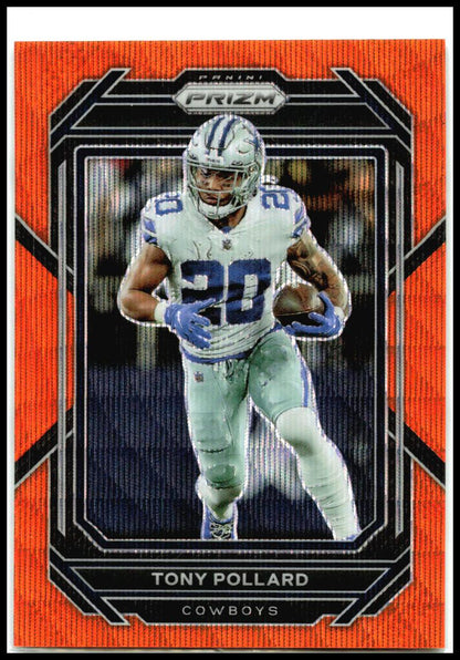 2022 Panini Prizm Orange Wave #78 Tony Pollard #/60 Dallas Cowboys
