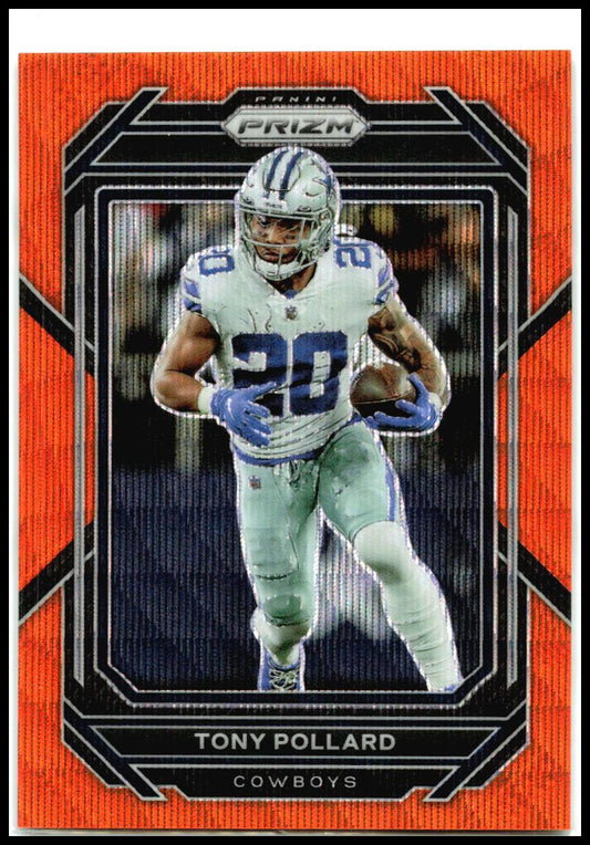 2022 Panini Prizm Orange Wave #78 Tony Pollard #/60 Dallas Cowboys