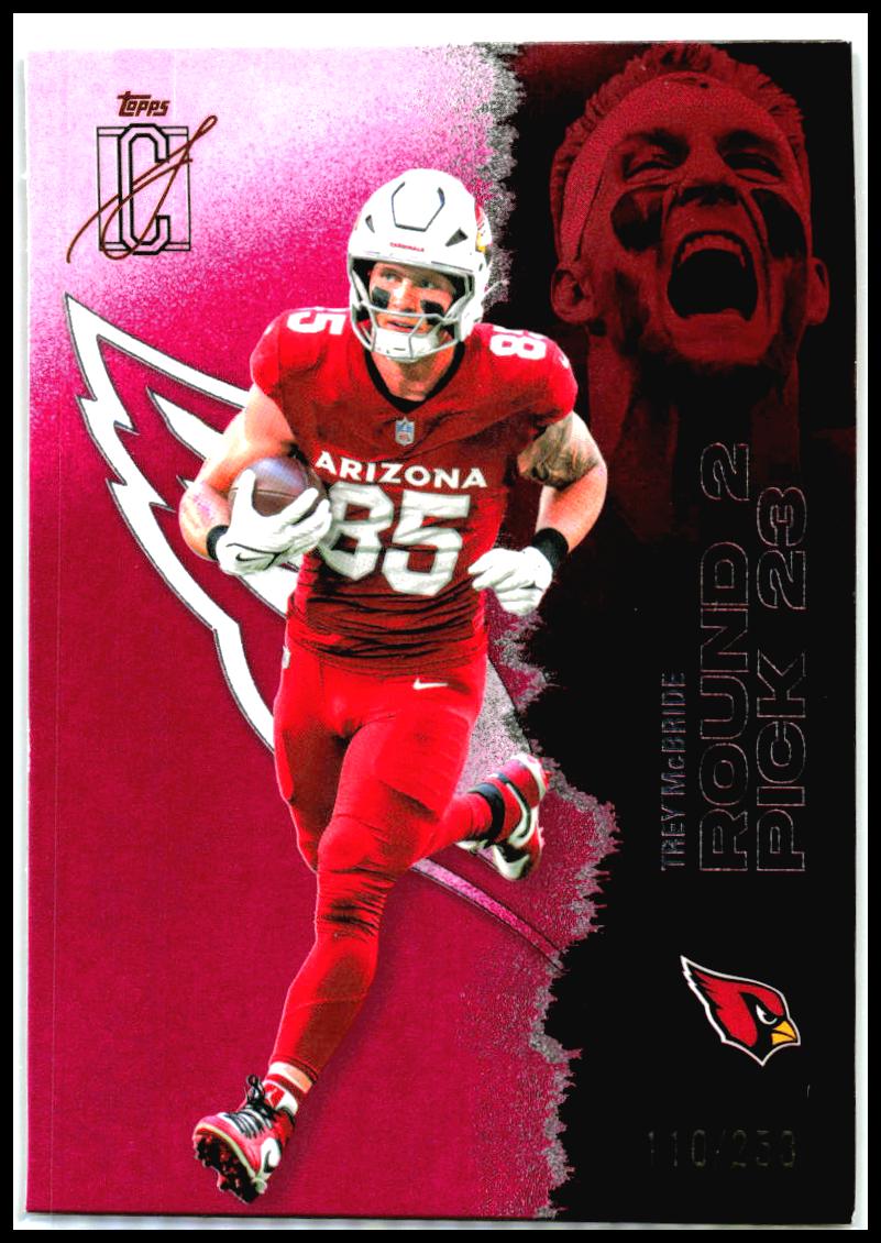 2025 Topps Signature Class Magenta #1 Trey McBride #/250 Arizona Cardinals