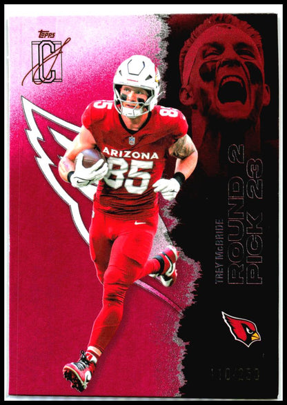 2025 Topps Signature Class Magenta #1 Trey McBride #/250 Arizona Cardinals