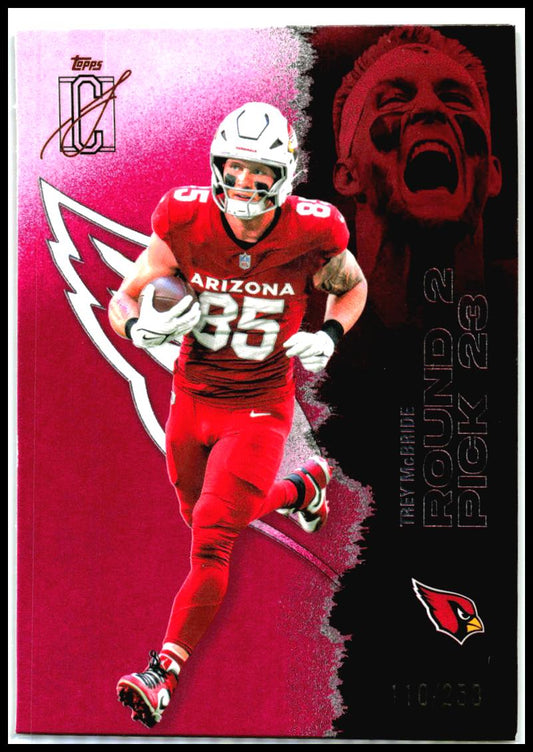 2025 Topps Signature Class Magenta #1 Trey McBride #/250 Arizona Cardinals