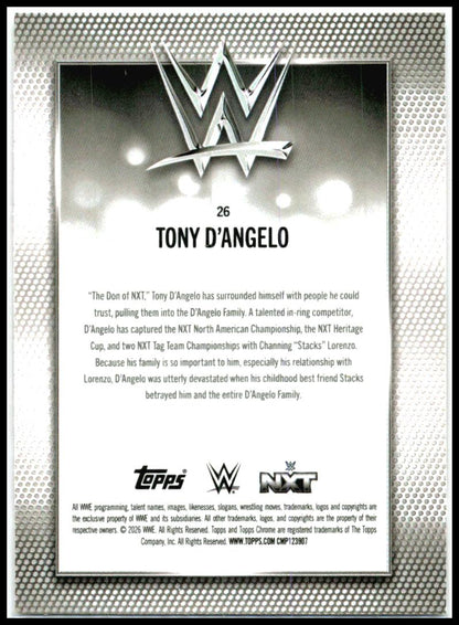 2026 Topps Chrome WWE Magenta Refractor #26 Tony D'Angelo #/399