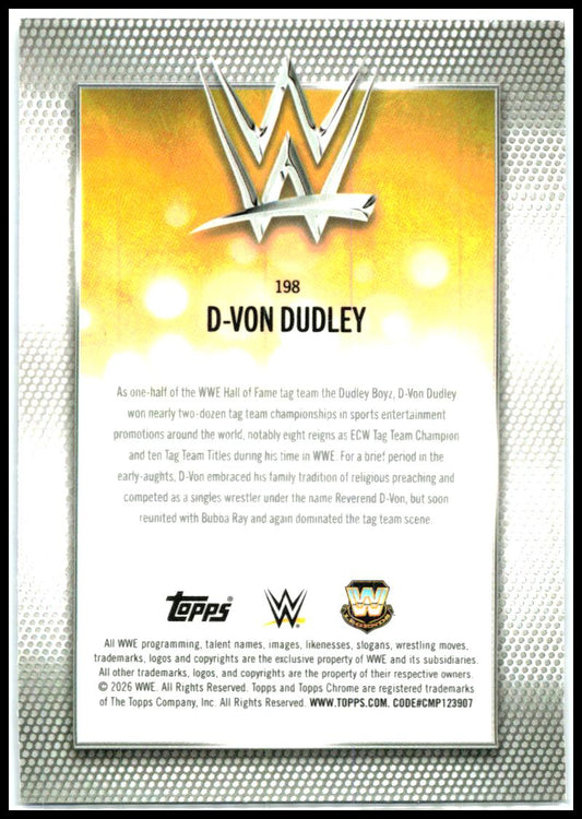 2026 Topps Chrome WWE Blue Mini-Diamonds Refractor #198 D-Von Dudley #/150