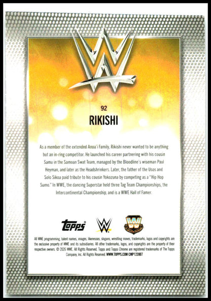 2026 Topps Chrome WWE Pink Refractor #92 Rikishi #/250