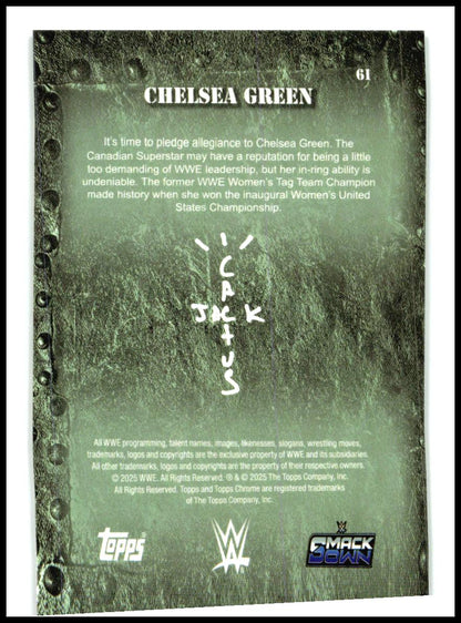 2025 Topps Chrome WWE Cactus Jack Black And Yellow #61 Chelsea Green