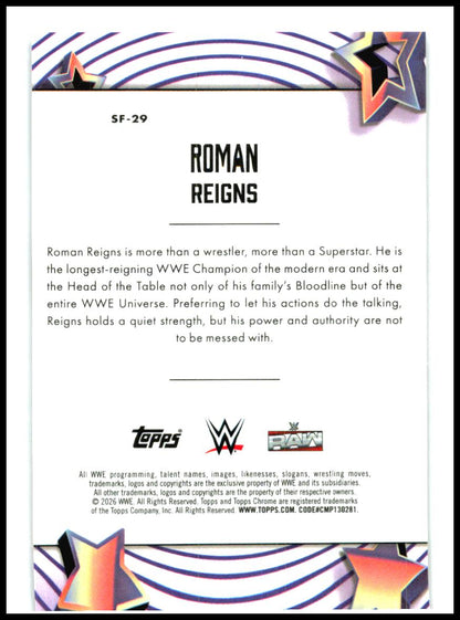 2026 Topps Chrome Cosmic WWE StarFractor #SF-29 Roman Reigns