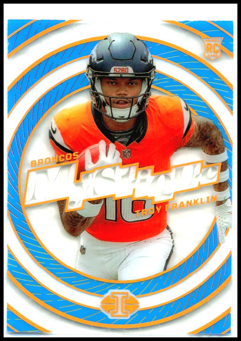 2024 Panini Illusions Mystique Light Blue #23 Troy Franklin #/299 Denver Broncos
