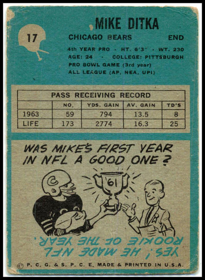 1964 Philadelphia #17 Mike Ditka Chicago Bears