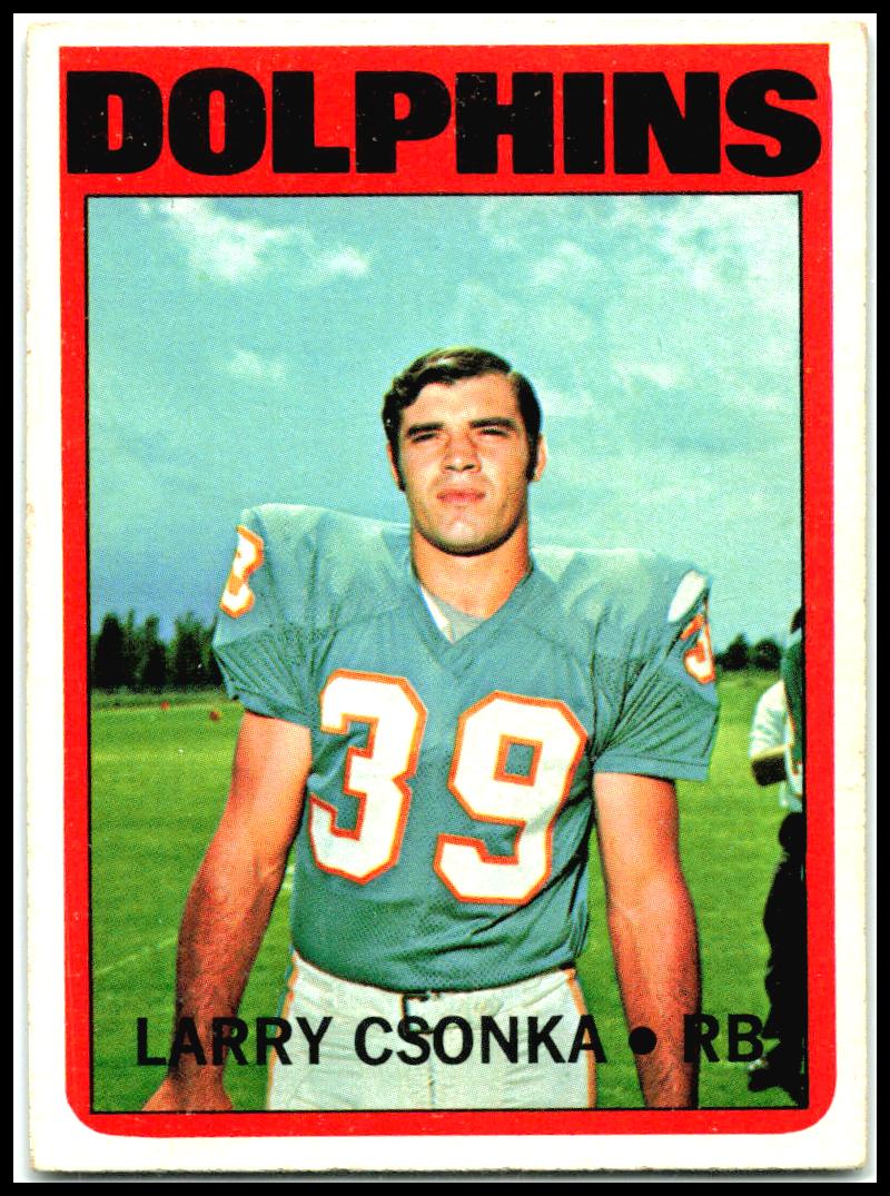1972 Topps #140 Larry Csonka Miami Dolphins