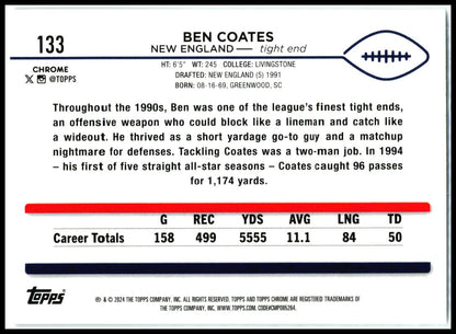 2024 Topps Chrome X-Fractor #133 Ben Coates New England Patriots