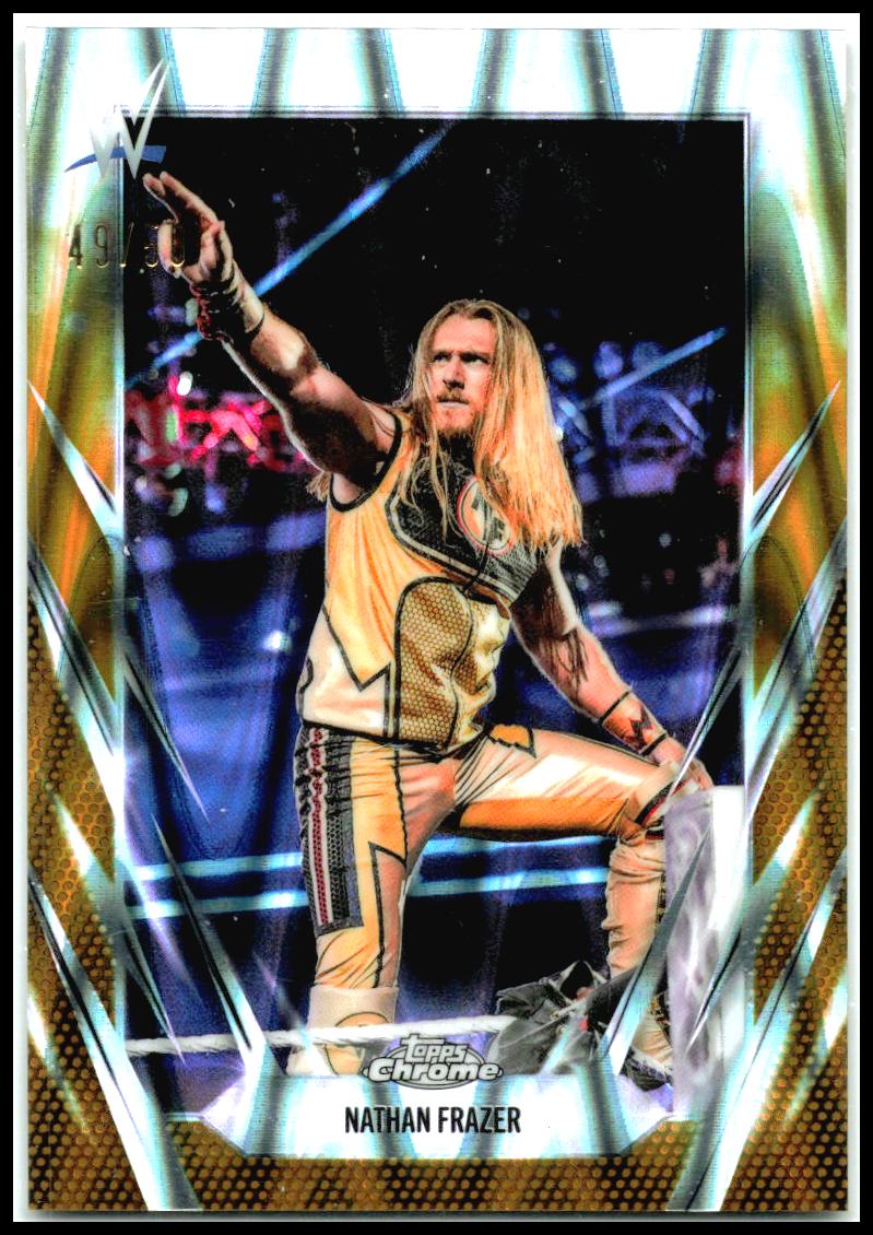 2026 Topps Chrome WWE Gold RayWave Refractor #146 Nathan Frazer #/50