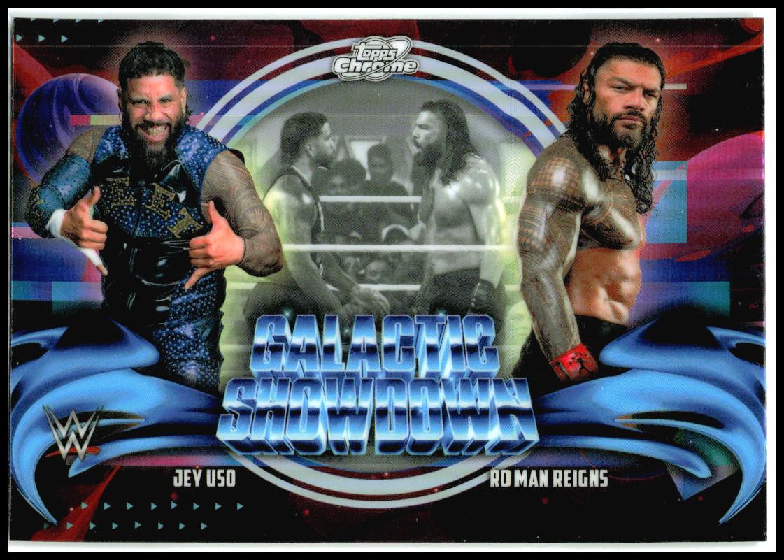 2026 Topps Chrome Cosmic WWE Galactic Showdown #GS-11 Jey Uso / Roman Reigns