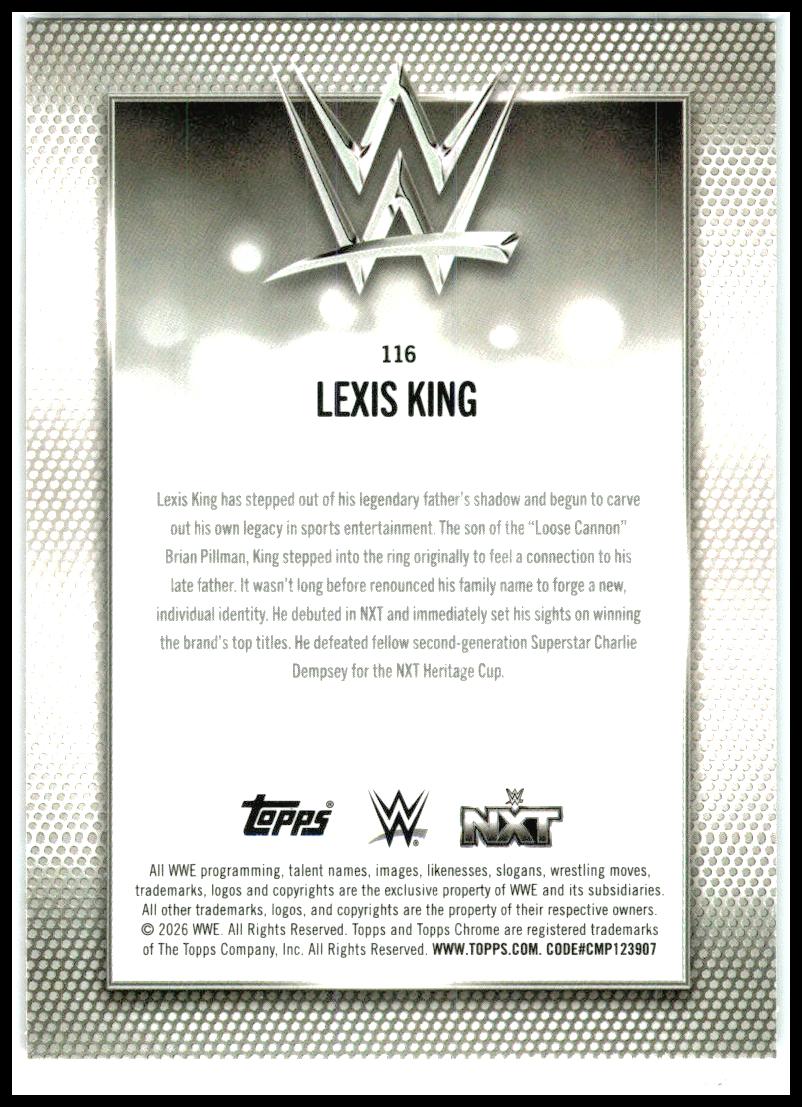 2026 Topps Chrome WWE Magenta Refractor #116 Lexis King #/399